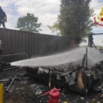 Incendio in parcheggio camion ad Anzola dell’Emilia