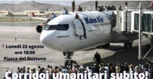 Afghanistan, presidio in piazza: ‘Subito corridoi umanitari’