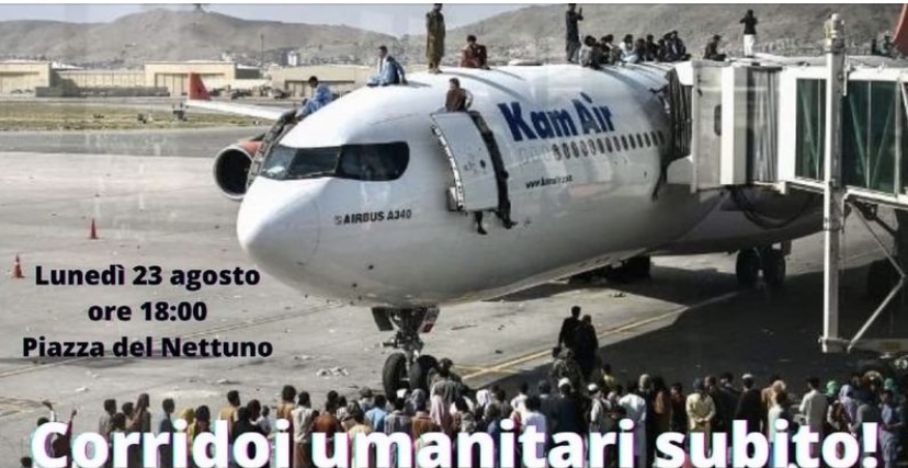Afghanistan, presidio in piazza: ‘Subito corridoi umanitari’