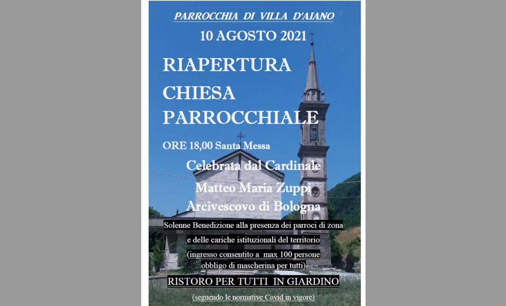 Riapre la chiesa di Villa d’Aiano