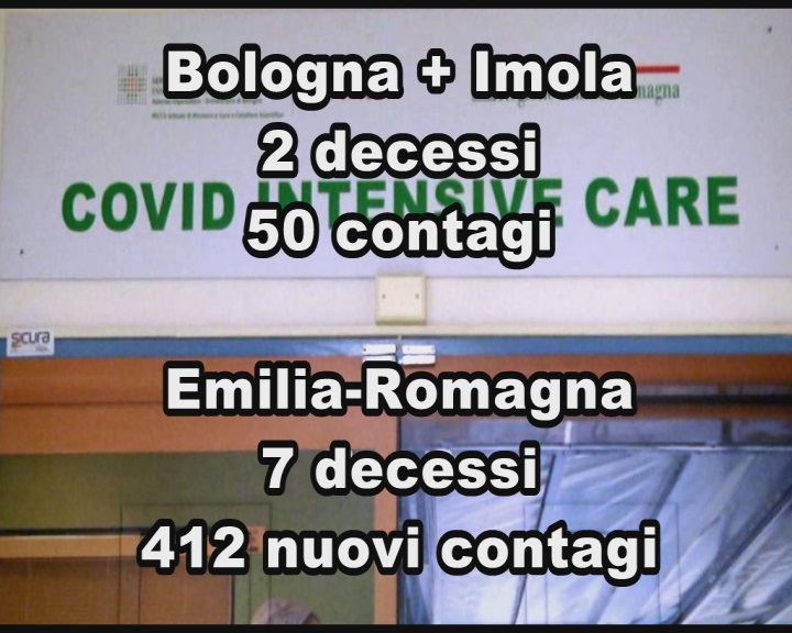 Bollettino Covid: a Bologna 2 morti e 50 contagi