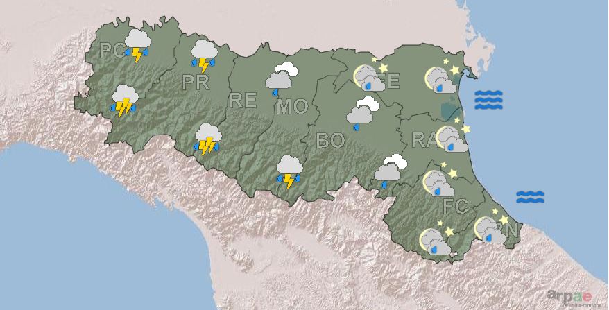 Lunedì con temporali, allerta arancione