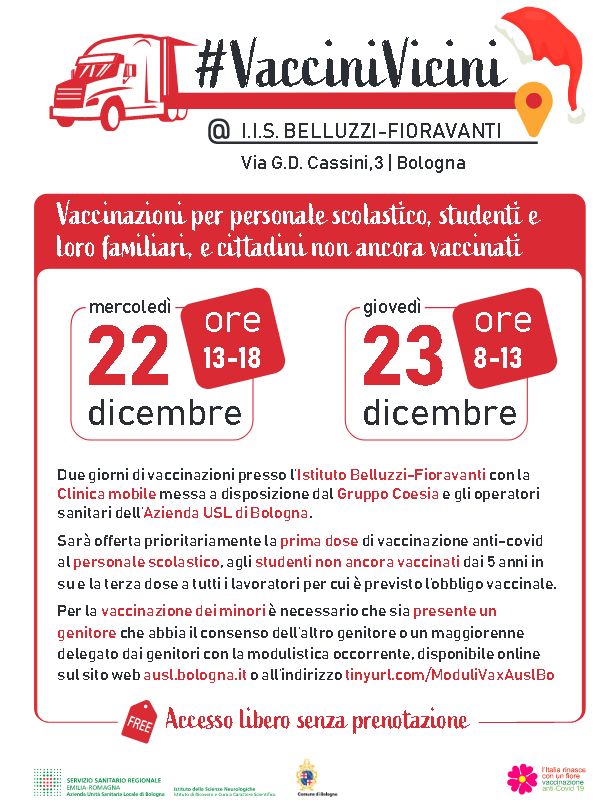 Vaccini: clinica mobile davanti a scuola per due giorni