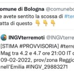 Scossa di terremoto, avvertita anche a Bologna