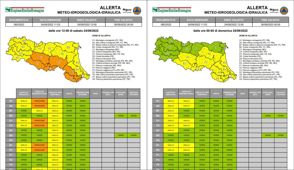 Allerta per piogge e temporali sull’Emilia-Romagna