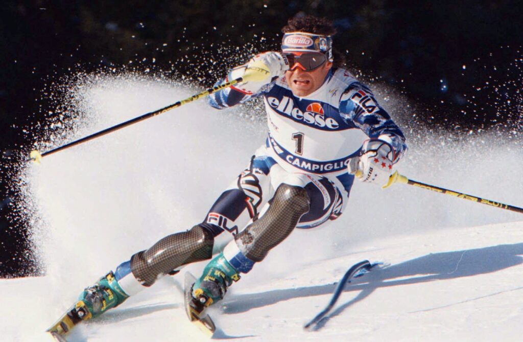 Alberto Tomba al taglio del nastro di “Skipass”