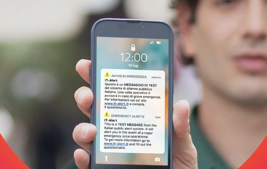 A mezzogiorno è arrivato sui cellulari il messaggio di test IT-ALERT