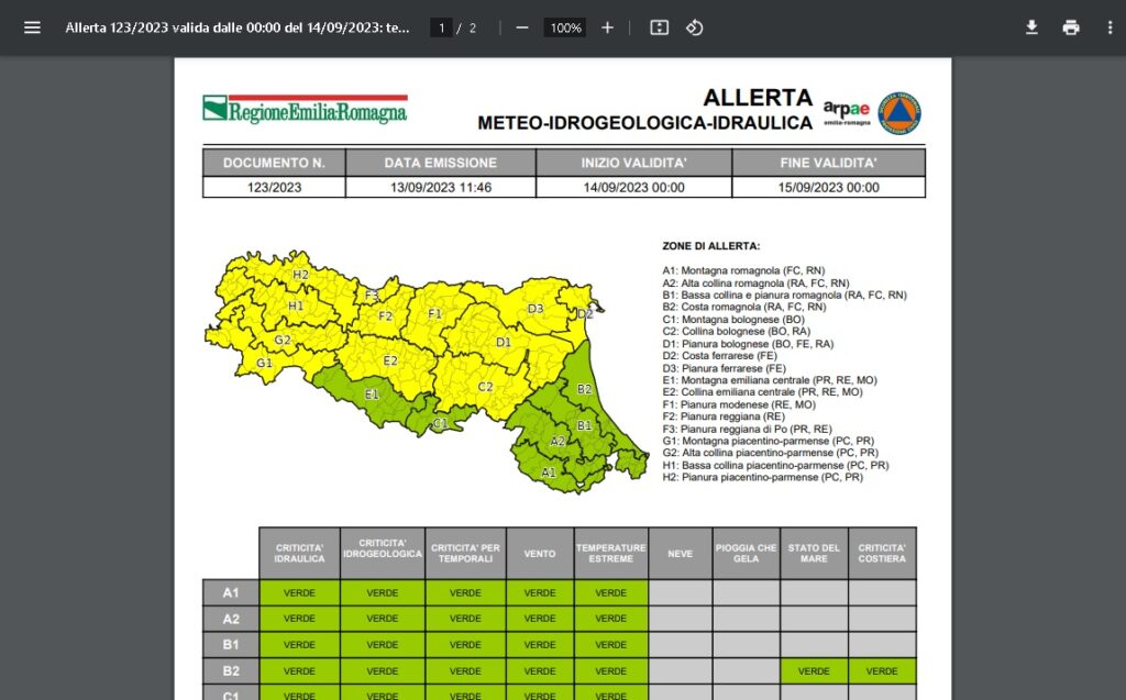 Arrivano i temporali, allerta gialla della Protezione Civile