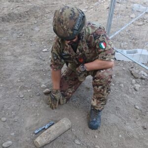 Ritrovata e fatta brillare una granata d’artiglieria inglese