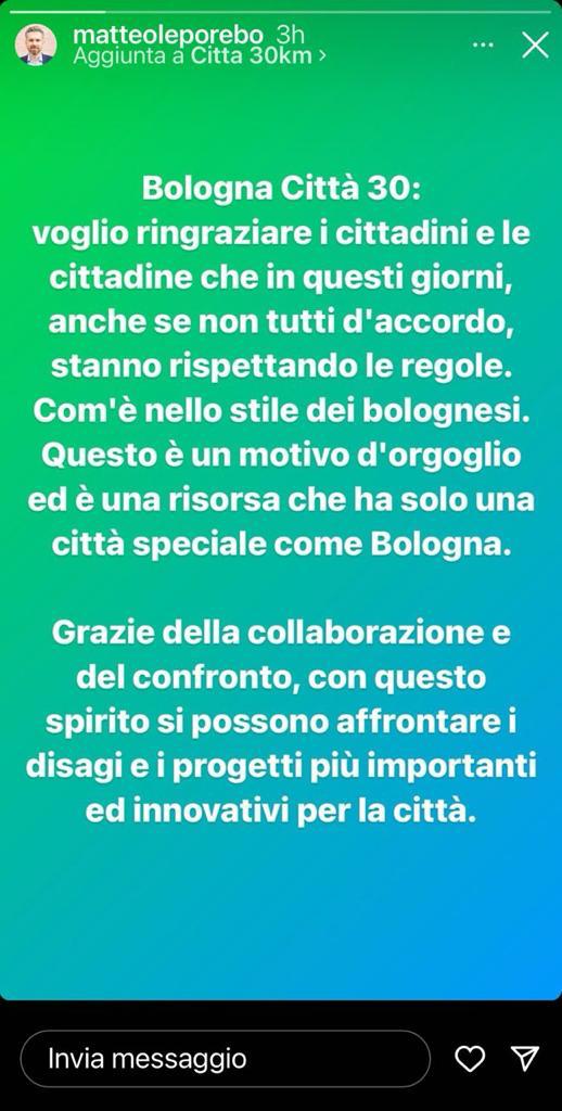 Bologna 30: dopo il via alle sanzioni il sindaco Lepore ringrazia i Bolognesi perché rispettano le regole