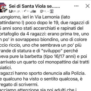 Santa Viola: cittadini in allarme per una ‘baby gang’