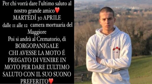Martedì l’addio a Manuel, gli amici saranno in moto