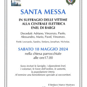 Strage di Suviana, una messa in memoria degli operai morti nell’esplosione