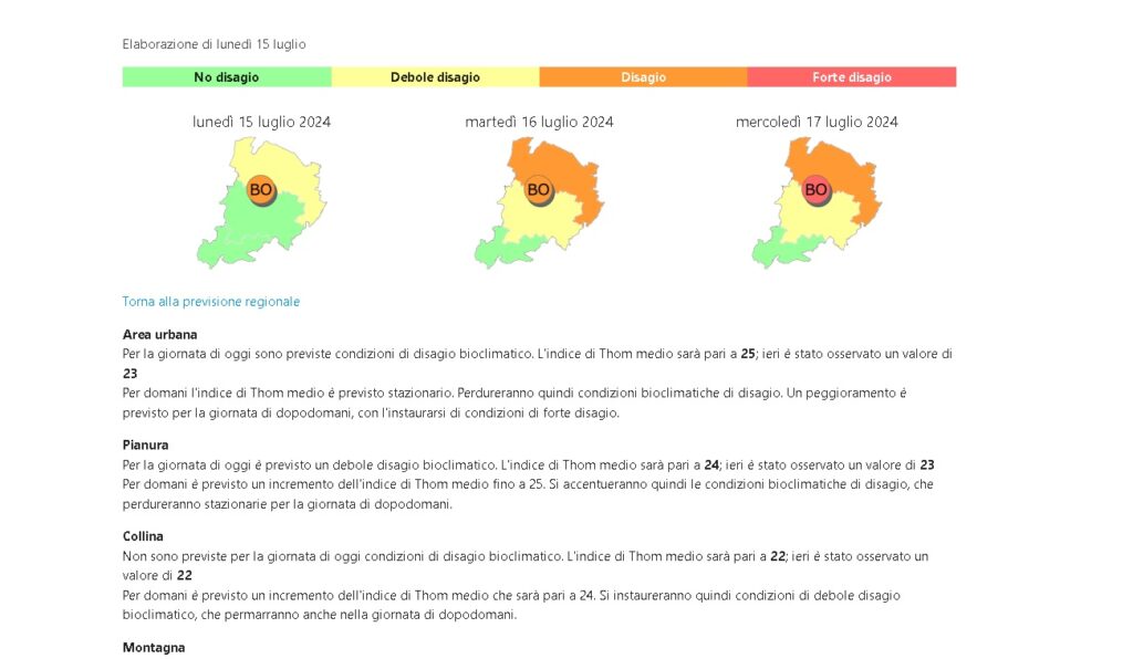 Ondata di calore, a Bologna previsti 39°C