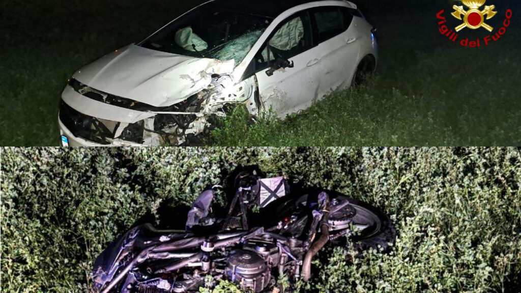 Frontale auto-moto, muore un 25enne