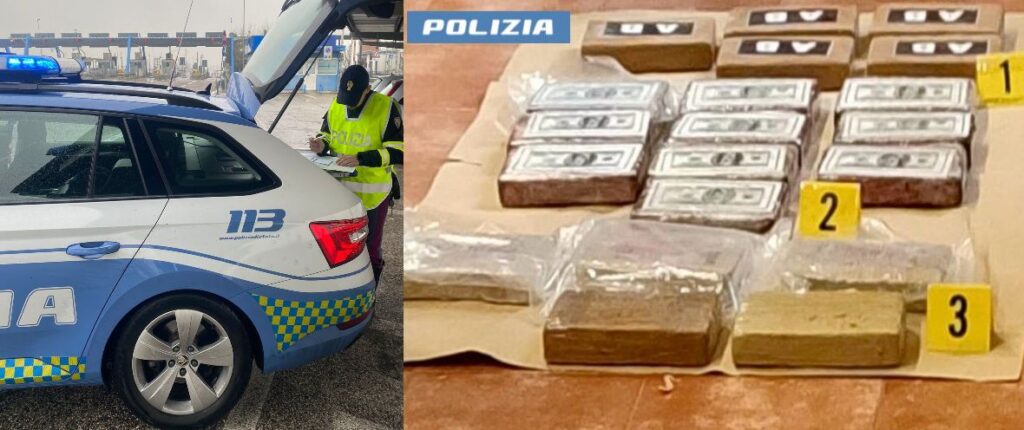 Nascondeva in auto 23 kg di cocaina, trentenne arrestato dalla Polstrada