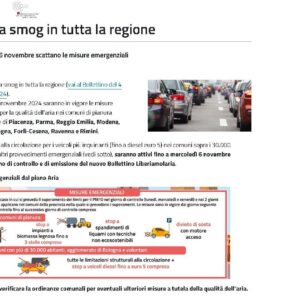 Aria inquinata in tutta l’Emilia-Romagna, primo bollino rosso per smog