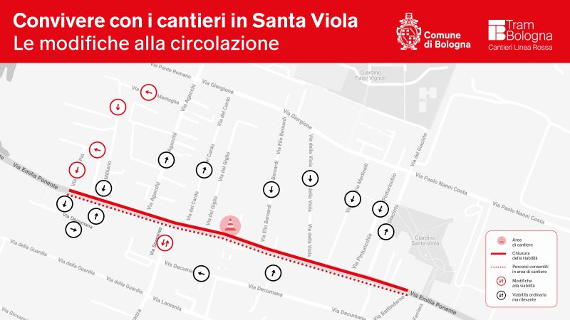 Tram in Santa Viola, arrivano le modifiche alla viabilità