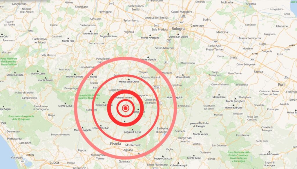 Alto Reno Terme, la terra trema: scossa di magnitudo 3.8