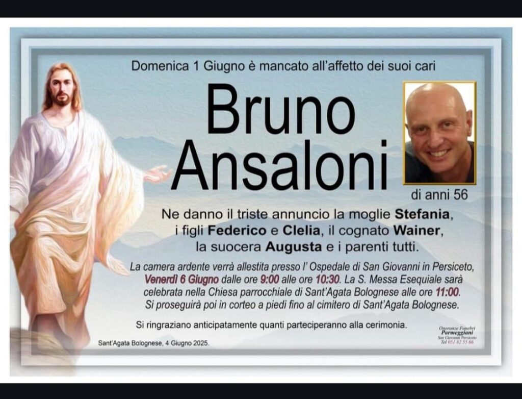 Venerdì i funerali di Bruno Ansaloni, vittima di omicidio stradale