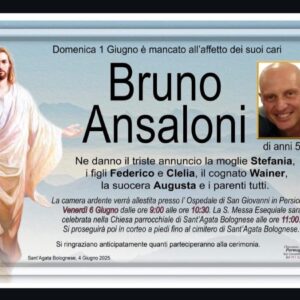 Venerdì i funerali di Bruno Ansaloni, vittima di omicidio stradale