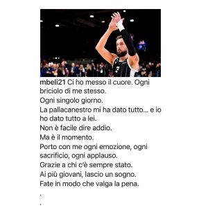 Marco Belinelli si ritira: “E’ stato un viaggio bellissimo”