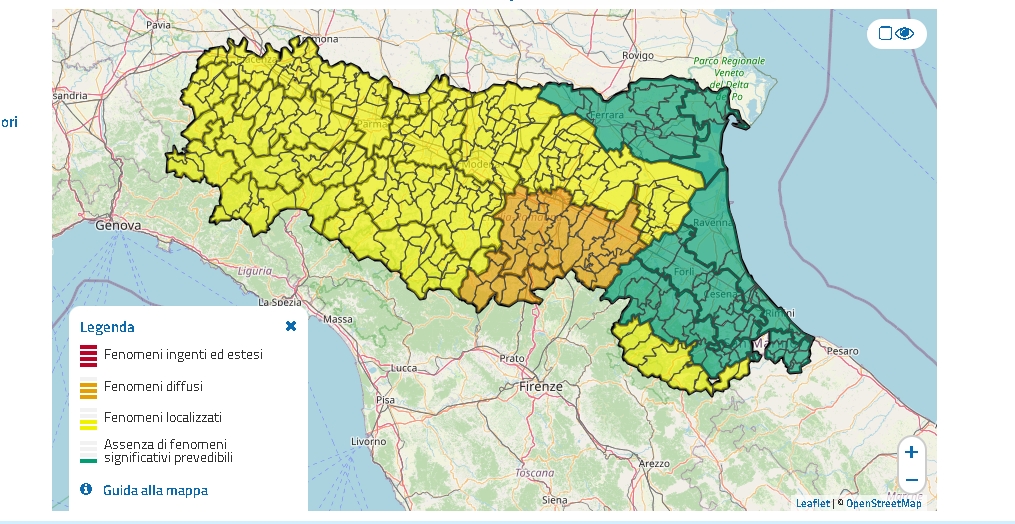 Meteo, a Bologna allerta arancione per le piene dei fiumi