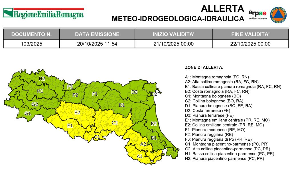 Allerta meteo di 24 ore da questa notte: temporali forti e vento, soprattutto in appennino