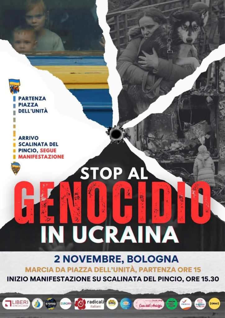 Non solo ProPal: la Bologna democratica scende in piazza contro il “genocidio degli Ucraini”