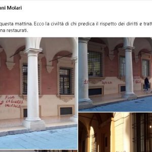 Muri dell’Ateneo imbrattati con slogan ProPal, e il rettore Molari si arrabbia