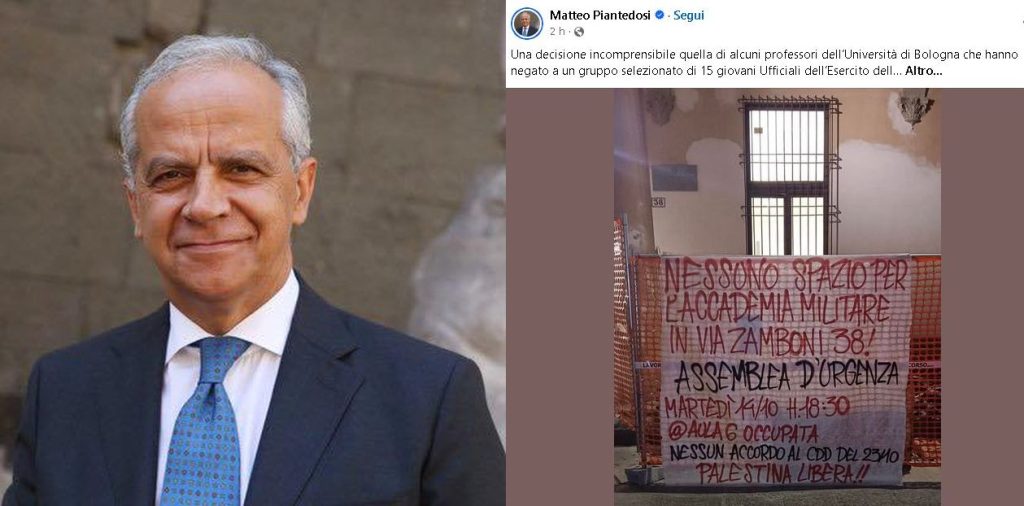 Piantedosi contro l’Università di Bologna: “Non si può gestire come una sezione di partito”