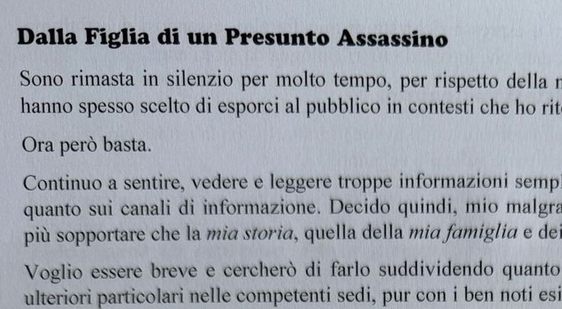 ‘Dalla figlia di un presunto assassino’: le parole di Anna Chiara, figlia di Giampaolo Amato