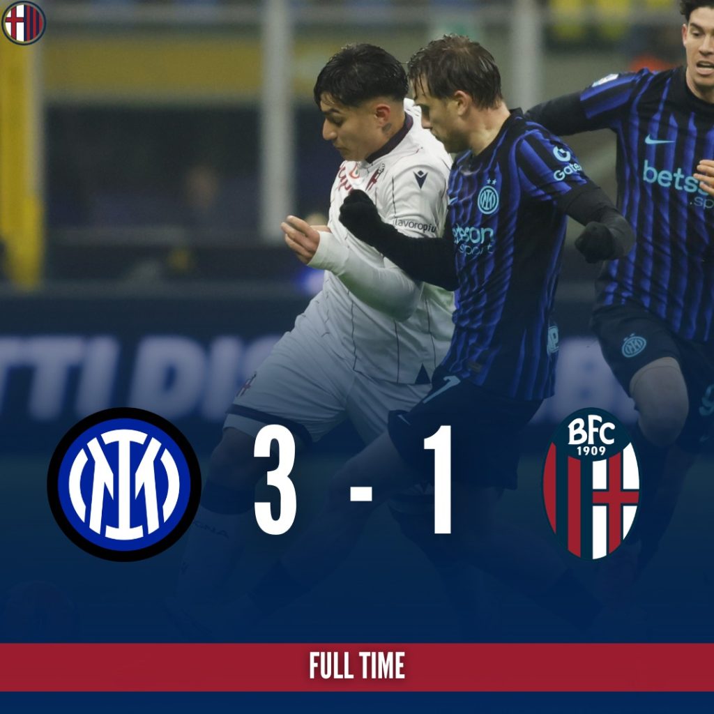 Partita senza storia a San Siro: 3-1 per l’Inter. Da dicembre due soli punti del Bologna in campionato