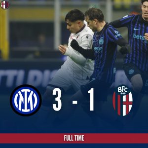 Partita senza storia a San Siro: 3-1 per l’Inter. Da dicembre due soli punti del Bologna in campionato