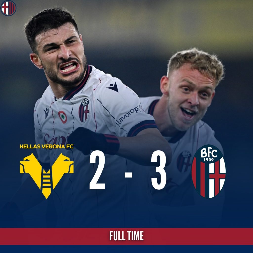 Il Bologna torna a vincere dopo 7 turni con un po’ di sofferenza: 2-3