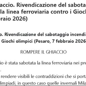 Sabotaggio ai treni, rivendicazione su un blog anarchico per episodio a Pesaro