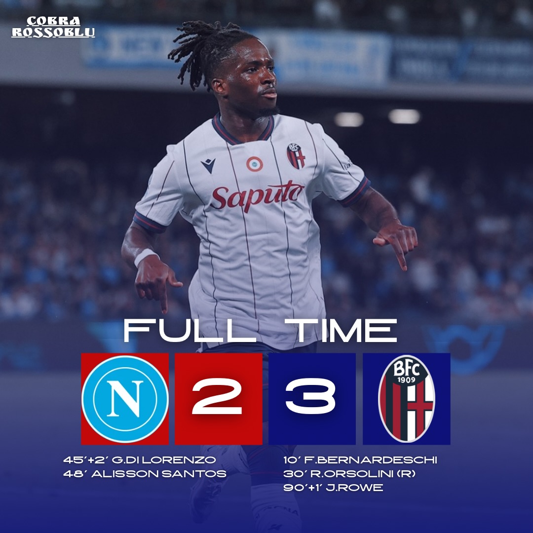 Il Bologna che non t’aspetti: segnano i 3 moschettieri. 2-3 a Napoli