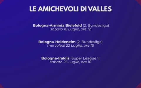 Lunedì 13 luglio il Bologna inizia il ritiro a Valles