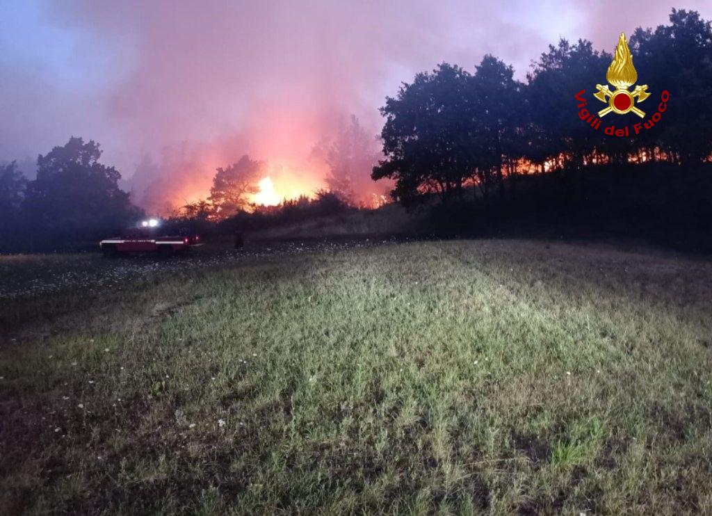 Incendio boschivo a Camugnano, a fuoco 15 ettari di vegetazione, in volo anche l’elicottero