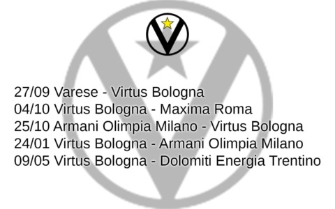 Calendario serie A, la Virtus debutta a Varese