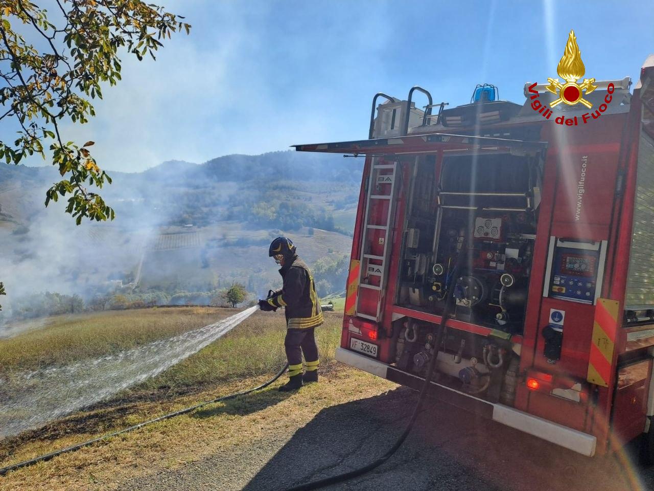 Fiamme in un’area boschiva: incendio a Monte San Pietro