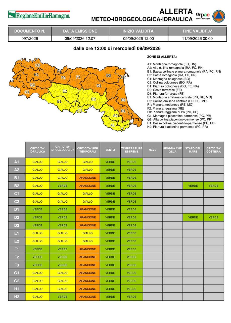Temporali in arrivo. Allerta arancione a Bologna e in Emilia-Romagna