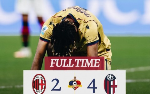Bologna gagliardissimo: 2-4 in casa del Milan. Mbangula ne fa tre