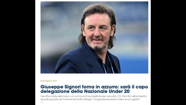 Beppe Signori torna in nazionale