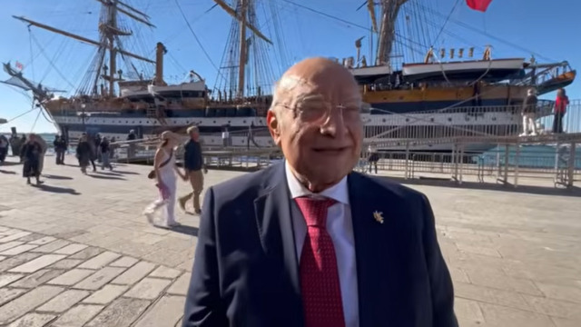 Netweek a bordo dell’Amerigo Vespucci con il presidente Gianfranco Sciscione